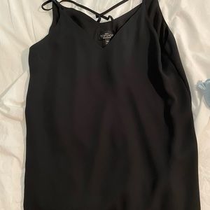 Topshop black slip dress US 8 cross cross back